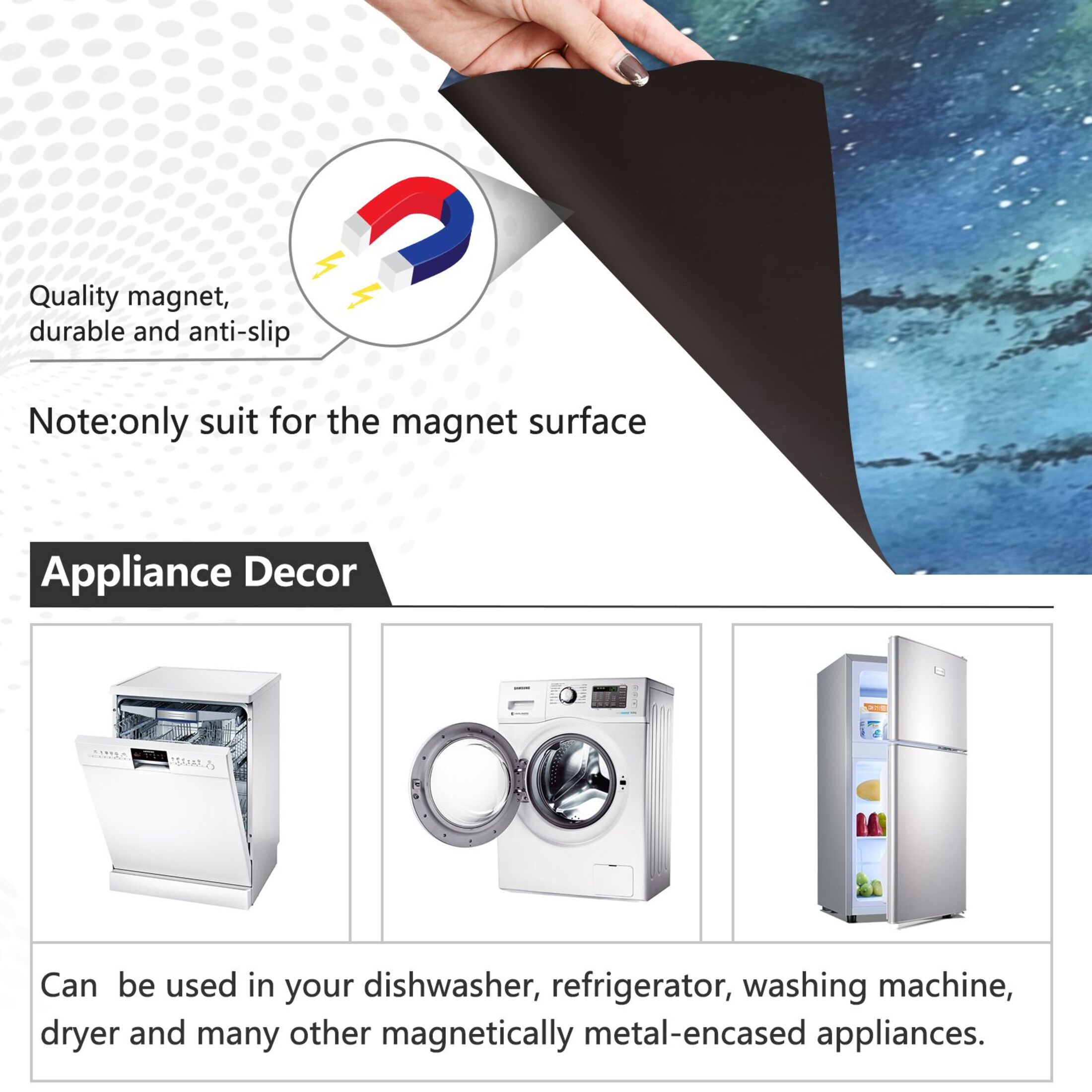 Dishwasher Magnetic Sticker 23x26 Inch Refrigerator Magnetic Sticker Washing Machine Magnetic Sticker Kitchen Panel Magnetic Sticker Home Decor Beautiful Forest Aurora