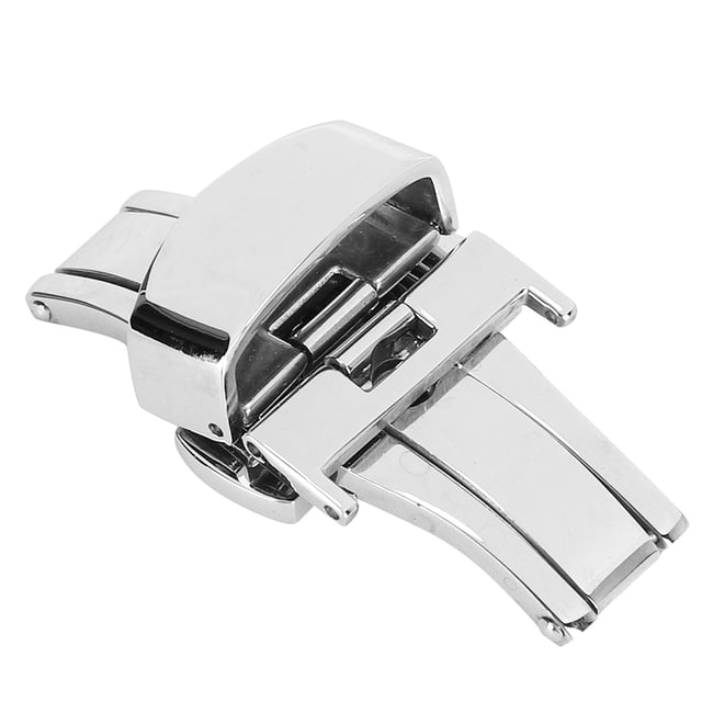 Boucle de Montre en Acier Inoxydable Fermoir Fermoir Fermoir Accessoire de Remplacement Argent18mm