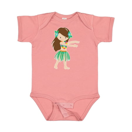 

Inktastic Brown Haired Hula Girl Girls Baby Bodysuit