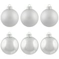 thumbnail image 2 of Northlight 2-Finish Christmas Glass Ball Ornaments - 3.25" (80mm) - Silver - 6ct, 2 of 7