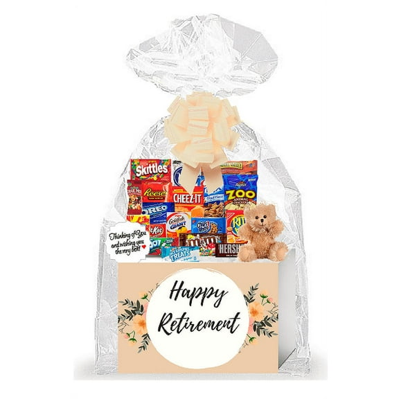 Happy Retirement Thinking of You Cookies, Candy & More Care Package Assortment Variety Gift Box Bundle Set