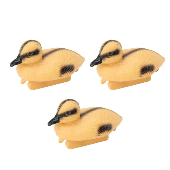 3Pcs Floating Yellow Duckling Realistic Plastic Duck Fish Pond Ornament for Garden Swimming Pool Fishing Pond Water Decoration B Style 12.5x6.5cm