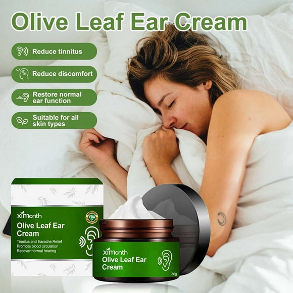Crema para Oídos de Hoja de Olivo | Alivia El Tapón de Oído, La Otitis Media y Las Molestias | Masajes para La Salud | Alivio Del Insomnio | Cuidado Normal Del Oído | 1 Unidad