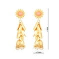 thumbnail image 2 of Efulgenz Indian Jewelry Matte Finish Floral Big Dangle Earrings Set for Women, Pich, 2 of 4