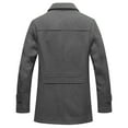 thumbnail image 3 of MHFRRA Mens Coat Winter Male Zipper Woolen Double Neck Mid Length Jacket Warm, 3 of 3