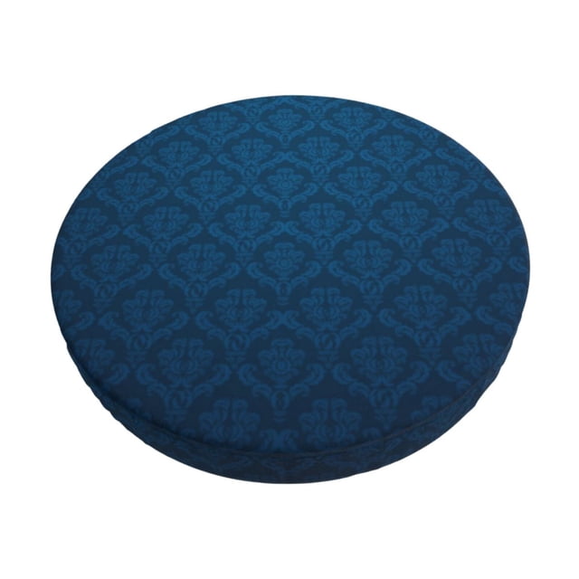 Disketp Dark Blue Funda Redonda para Taburete, Funda de Cojín para Silla de Bar Suave y Elástica-13 inch