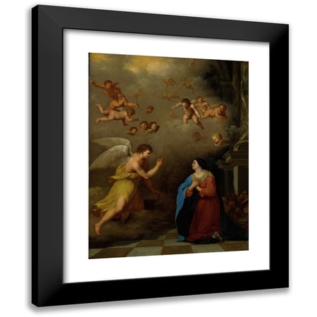 Johan Van Haensbergen 12x14 Black Modern Framed Museum Art Print Titled - Annunciation of the Death of the Virgin (1660s)