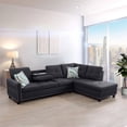 thumbnail image 1 of Star Home Living Corp Victor Canapé en Tissu de Lin Sectionnel Noir/gris, 1 of 7
