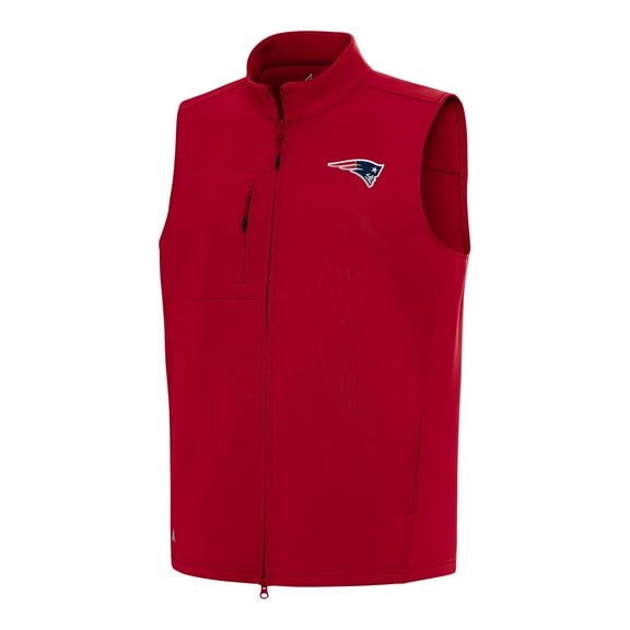 Men's Antigua Red New England Patriots Demand Full-Zip Vest