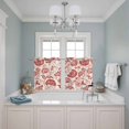 thumbnail image 3 of Red Spring Floral Kitchen Curtains Small Short 39 Inch Length, Summer Botanical Farmhouse Grommet Top Bedroom Living Room Curtains, Light Filtering Cafe Curtain Drapes 2 Panels Set 55''x39'', 3 of 9