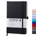 thumbnail image 2 of Lined Classic Pocket Notebook Journal [ Leather Hard Cover ][ 100 Gsm ] [ Ruled ] Premium Thick Paper With Inner Pocket 3.5, Black, 2 of 9