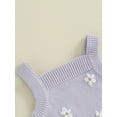 thumbnail image 4 of Baby Girls Summer 2 Piece Outfit Daisy Pattern Knitted Tank Tops and Elastic Shorts Set, 4 of 8