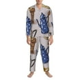 thumbnail image 4 of Bingfone Men'S Pajama Set 2 Piece Loungewear Pjs, Long Sleeve With Pajama Pants-Antique Vintage Teapot Coffee Grinder, 4 of 9