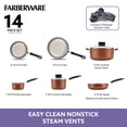thumbnail image 4 of Farberware Easy Clean Steam Vent 14 Piece Nonstick Pots and Pans Set, Copper, 4 of 15