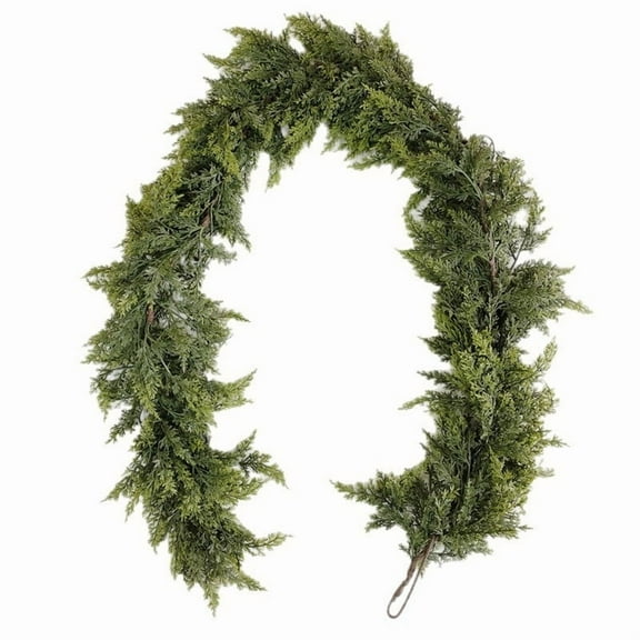 geerera Cedar Christmas Garland, 59" Artificial Greenery, Thick Pine Needle Garland, for Fireplace Decor, Holiday Party, Winter Home Decor