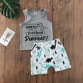 thumbnail image 2 of Gupgi 2Pcs Baby Summer Outfits, Letters Print Tank Top + Dinosaur Print Shorts, 2 of 6