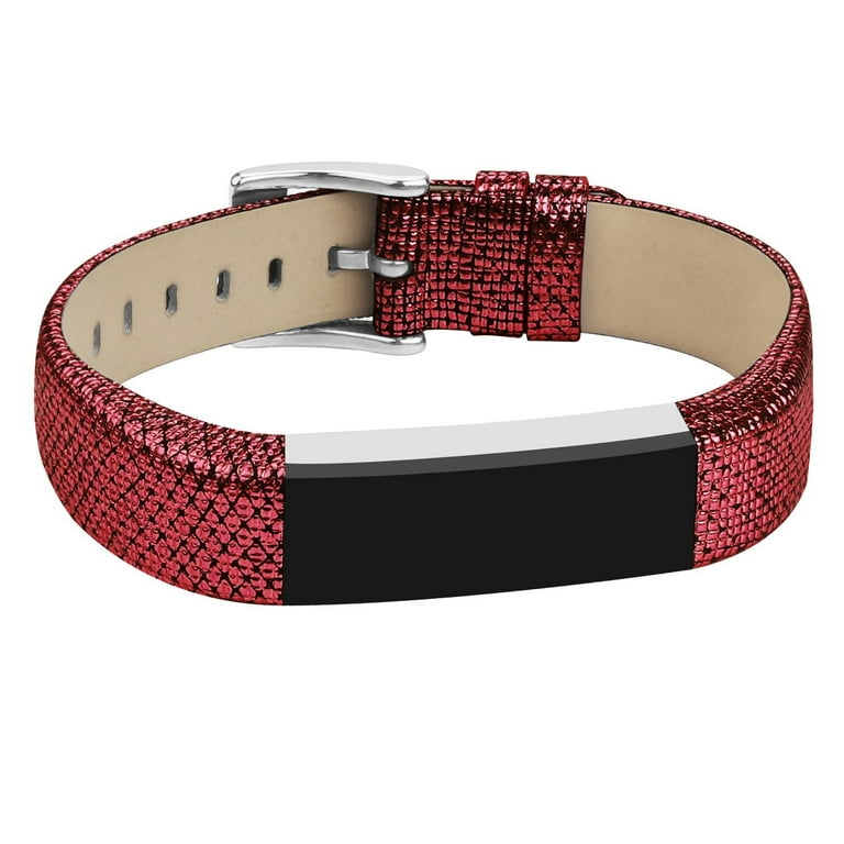 Fitbit Alta Bands Leather Alta HR Bands Adjustable Replacement Sport Strap  Band for Fitbit Alta HR Accessory (Red Bstyle)