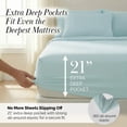 thumbnail image 3 of Southshore Fine Linens Vilano Pleats 3 Piece Extra Deep Pocket Sheet Set, 21-Inch Deep Pocket Bed Sheets with Flat Sheet and Pillowcase, Extra Soft Brushed Microfiber, Twin, Sky Blue, 3 of 9