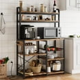 thumbnail image 6 of RONSHIN Bakers Rack with Power Outlet, Coffee Bar with Wire Drawer, Industrial Microwave Stand, Kitchen Buffet Table with Large Storage, 6-Tier Kitchen Storage Rack with Hutch, Rustic Brown, 6 of 9