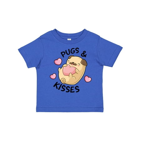 

Inktastic Valentines Day Pugs & Kisses with Hearts Gift Toddler Boy or Toddler Girl T-Shirt