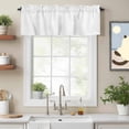 thumbnail image 2 of Pure White Light Filtering Valance Curtains, Solid Color Rod Pocket Short Window Valance for Kitchen and Bathroom Windows 1 Panel 42"x18", 2 of 9