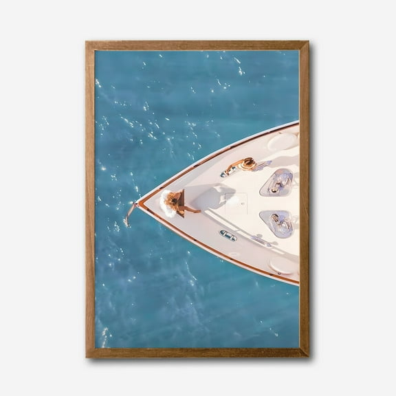 Aerial Yacht Escape  Modern Canvas Wall Art for Nautical Home Decor