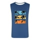 thumbnail image 4 of Camiseta sin mangas de cuello redondo para hombre, estampada, informal, deportiva, elástica, de moda, de poliéster., 4 of 5