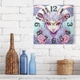 thumbnail image 6 of Goat Head Roses Flowers Wall Clock Square Silent Non Ticking Battery Operated Clock for Home Bathroom Kitchen Bedroom Living Room, 6 of 8