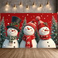 thumbnail image 4 of Festive Design Merry Christmas New Year Background Decor Snowman Holiday Banner for Celebration Indoor Decoration Party, 4 of 9