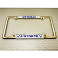 thumbnail image 4 of [Officially Licensed Product] - Veteran U.S. Air Force with Wings Symbol - Domed Custom-Made Personalized Narrow (Thin) Top 4 Hole Metal Car License Plate Frame with Free caps - Gold Frame (Qty: 1), 4 of 8