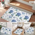 thumbnail image 6 of Entrance Runner Rug 2'x3', Blue Spring Floral Non-slip Doormat for Indoor Outdoor Entrance, Watercolor Botanical Elegant Washable Throw Floor Mat for Front Door/Living Room/Bedroom/Bathroom/Kitchen, 6 of 9
