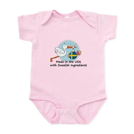 

CafePress - Stork Baby Sweden USA Infant Bodysuit - Baby Light Bodysuit Size Newborn - 24 Months