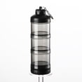 thumbnail image 1 of ziyahi Protein Three Layer Funnel Powder Container Storage Box Keychain for Storage Food - Grade for Gym Exercise and Transparent Black, 1 of 6