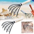 thumbnail image 3 of Clam Rake With Net 5 Prongs Wooden Handle Rake Shell Dig Tool Digging Seafood Accessories Weeding Agricultural Tool, 3 of 5