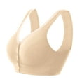 thumbnail image 3 of Juslio No Underwire Bra Front Button Bra Comfortable Cotton Plus Size Backless Bras for Women, 3 of 9