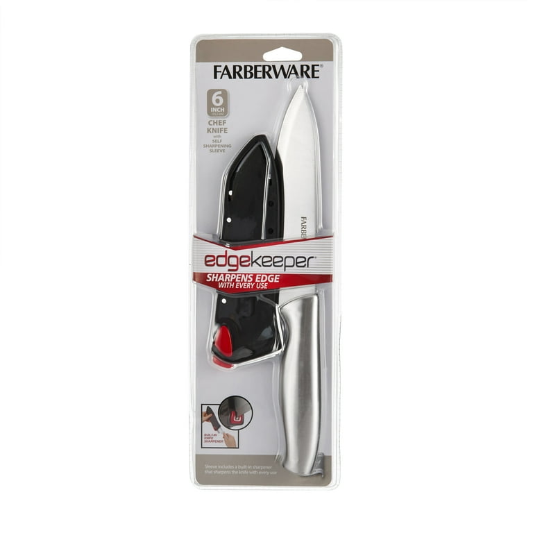 Farberware - 6 Steel Chef Knife with Sleeve Sharpener