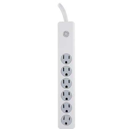 UPC: 0043180140890 | GE 6-Grounded Outlet Surge Protector 3ft. White – 14089
