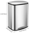 thumbnail image 2 of Roromall 13.2 Gallon/50L Step Trash Can, Stainless Steel Garbage Can with Removable Inner Bucket, Kitchen Trash Bin with Soft-Close Lid, Hands-Free Rubbish Bins for Office, Bathroom, Bedroom, 2 of 8