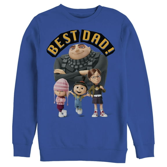 Men's Despicable Me Best Dad Gru Sweatshirt Royal Blue 2X Large