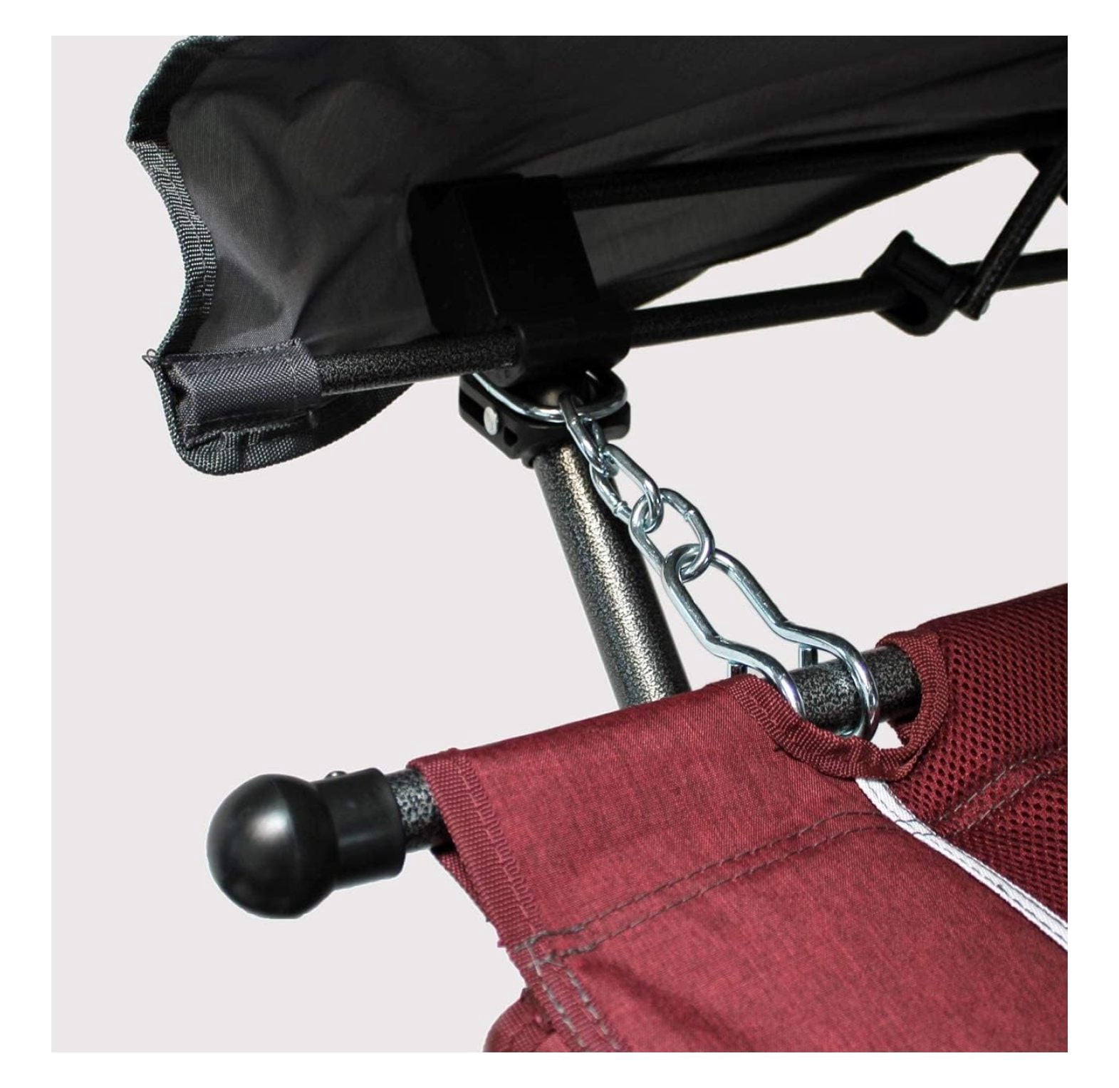 Limited Portable Folding Metal Framed Hammock with a Retractable Canopy, Perfect for Camping, Patio, Outdoor, and Relaxing, Side Pockets Included, Red (Pack of 1)