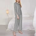 thumbnail image 5 of Wukai Gray Plaid Print Women's Pajama Set - Soft Long Sleeve Sleepwear for Comfort and Style-XX-Large, 5 of 9