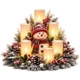 thumbnail image 2 of Lighted Christmas Centerpiece with Flameless Candle Glow, Festive Holiday Tabletop Decor for Dining Table, Mantel & Shelf, 2 of 3