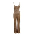 thumbnail image 4 of SRZYMJ Vintage Women's Jumpsuit Stylish Women's Sequined Jumpsuit with Chain Belt Detail Backless Evening Wear Party Outfit Elegant Pant, 4 of 5