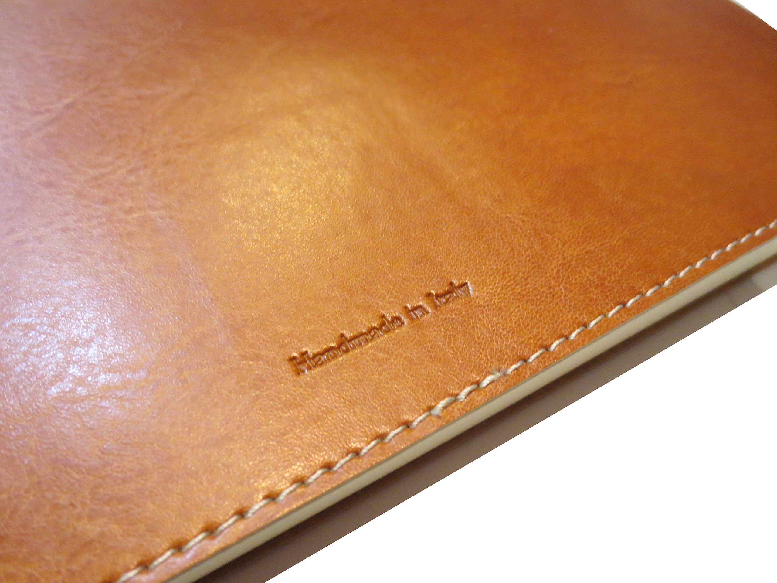 Fiorentina Soft Cover Italian ZS23 Leather Guest Book with Guests Embossed on Cover - Tan
