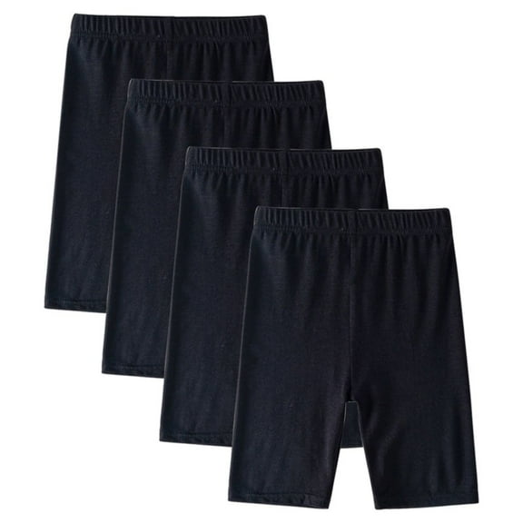 Baywell 4 Pack Girls Modal Bike Shorts Under Dress Dance Shorts 3-14 Y Toddler Little Big Girls Summer Thin 5'' Shorts Casual Shorts