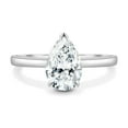 thumbnail image 2 of 4.00Ct Pear Cut Moissanite Solitaire Engagement Ring, 10K White Gold, US 10.5, 2 of 8