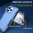 thumbnail image 4 of Compatible with iPhone 15 Pro Case, Shockproof Heavy Duty Dual Layer Outdoor Military Drop Protection Dustproof Armor Cover Hybrid Rugged Sports Matte Phone Case for iPhone 15 Pro, Blue, 4 of 6