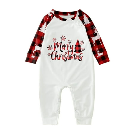 

Sanfanil Family Pajamas Set Christmas Pajamas Plaid Print Homewear Baby Style