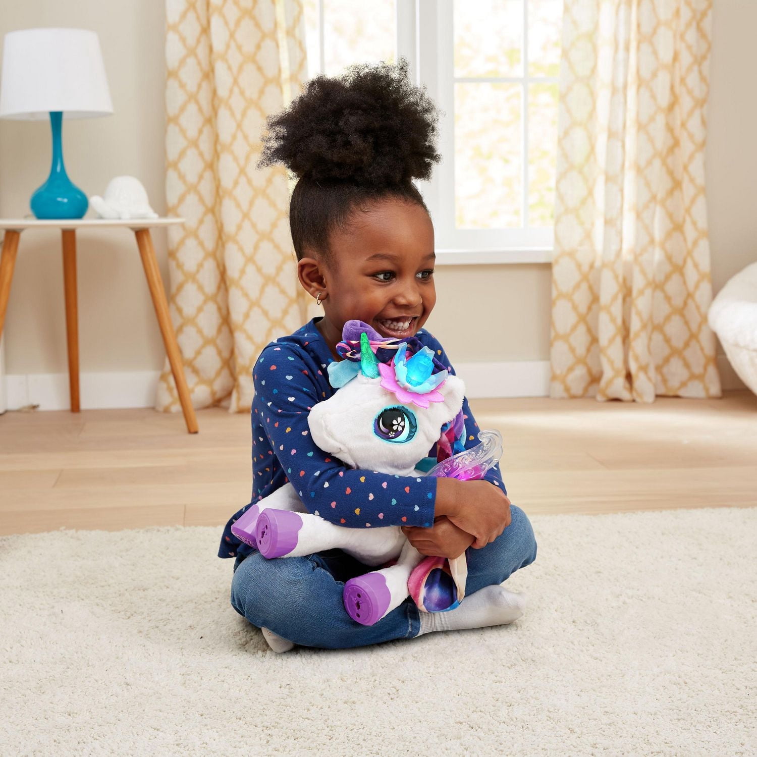 VTech Styla the Bloom Bright Unicorn Interactive Toy – French Version- Singing Pet with Magic Wand and Accessories