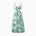 thumbnail image 3 of PatPat Family Matching Leaf Print Green Short-sleeve Shirt or Sling Shirred Dress Set, 3 of 6